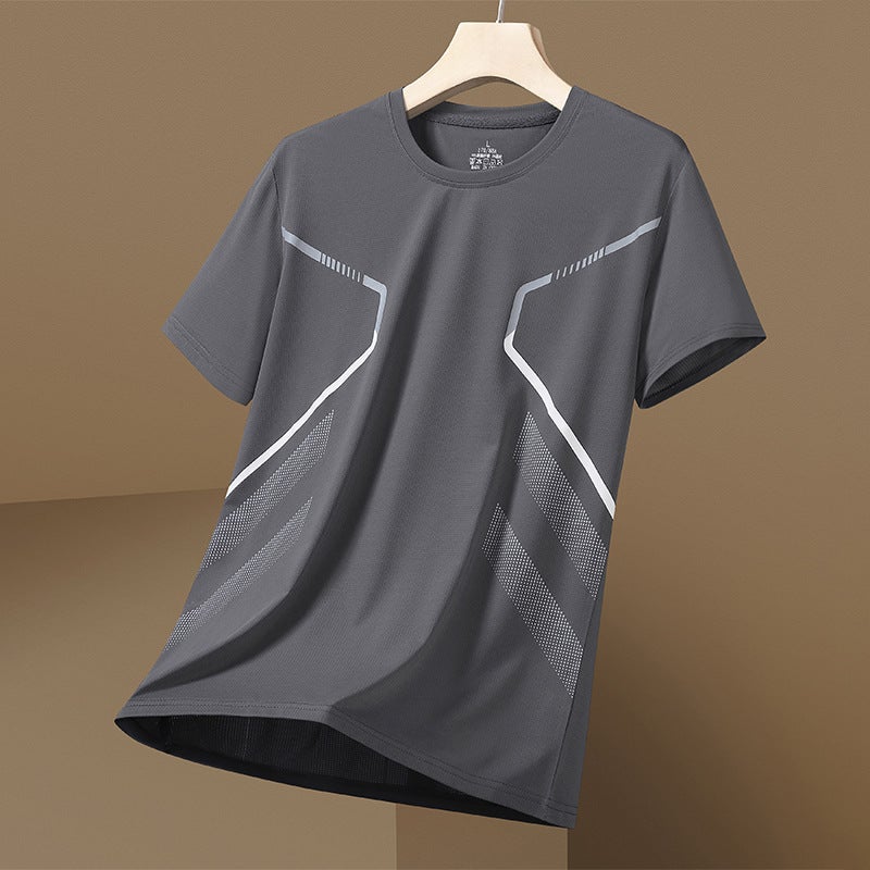 Ice Cool Stretch Ice Silk Short-Sleeved Casual All-Match T-Shirt Men'S Quick-Drying Mesh Half-Sleeved Top - Image 5